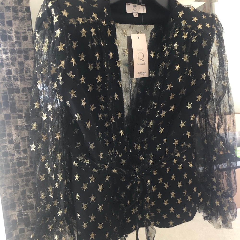 maternity Ruffle Tea Blouse/ Jacket - Picture 3 of 4